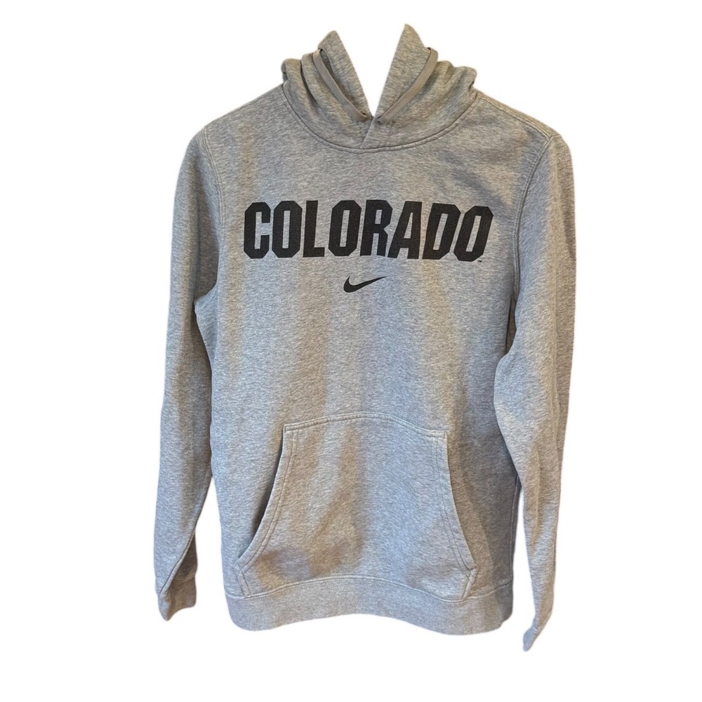 Nike Colorado Buffaloes Hoodie Mens Small Gray Fleece Pullover CU Buffs‎ NCAA